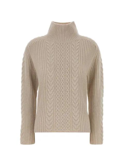 cable-knit sand sweater by MAX MARA