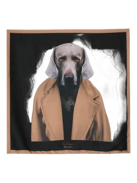 dog-print silk scarf by MAX MARA