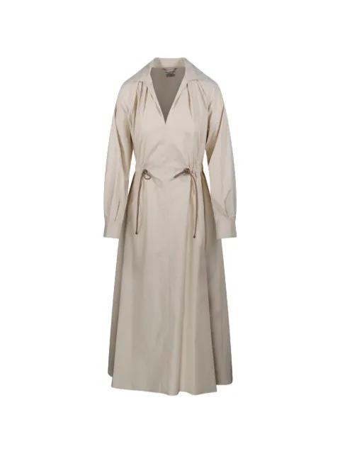drawstring-fastening V-neck midi dress by MAX MARA