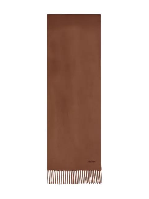 embroidered-logo fringed-edges scarf by MAX MARA