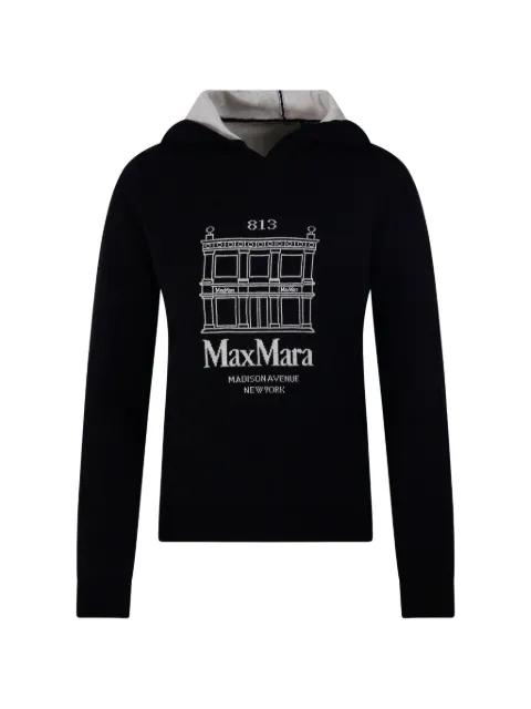 embroidered-logo hoodie by MAX MARA