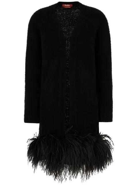 feather-trim cardigan by MAX MARA
