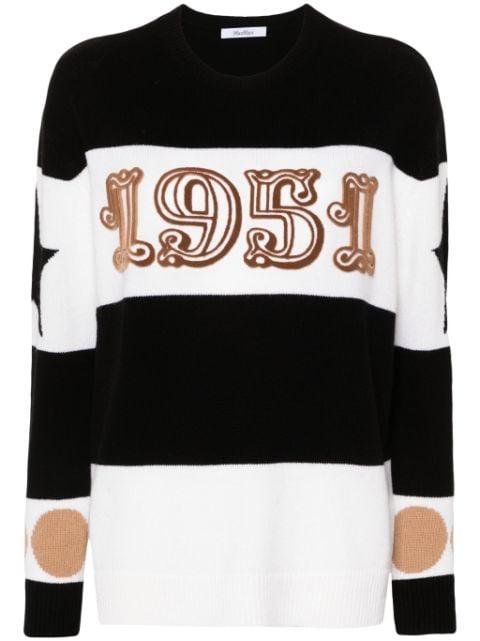 flocked-motif knitted jumper by MAX MARA