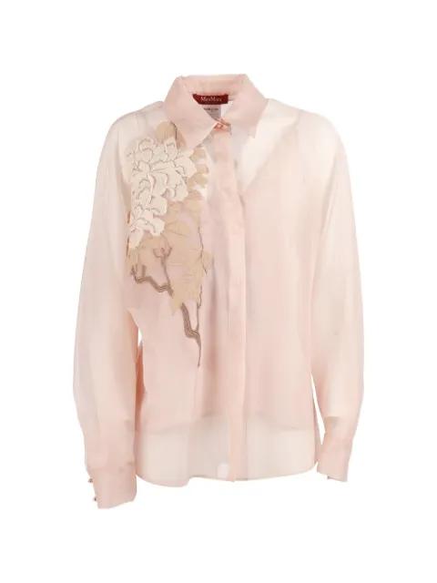 floral-embroidered sheer blouse by MAX MARA