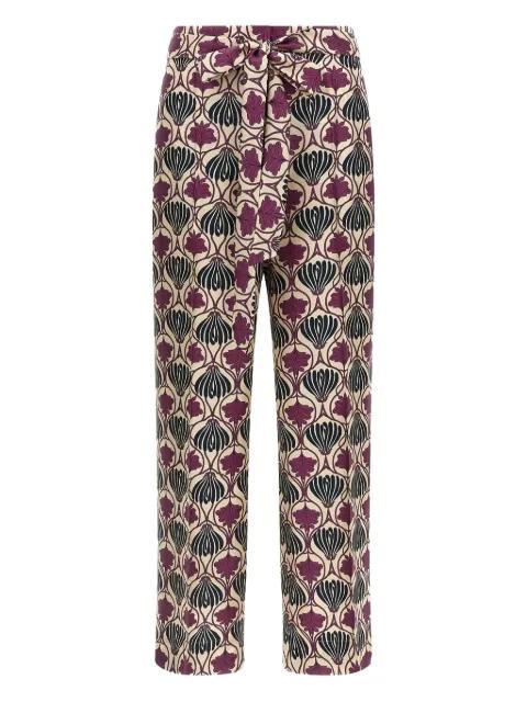 floral-print belted trousers by MAX MARA