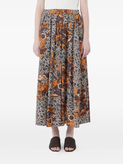 floral-print midi cotton skirt by MAX MARA