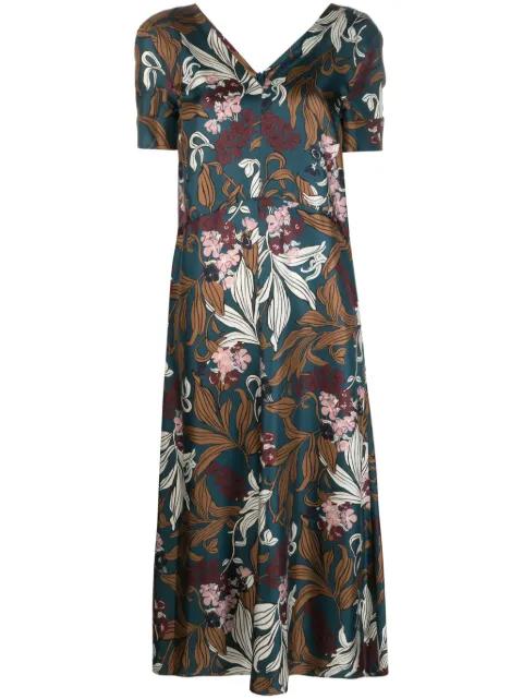 floral-print silk midi dress by MAX MARA