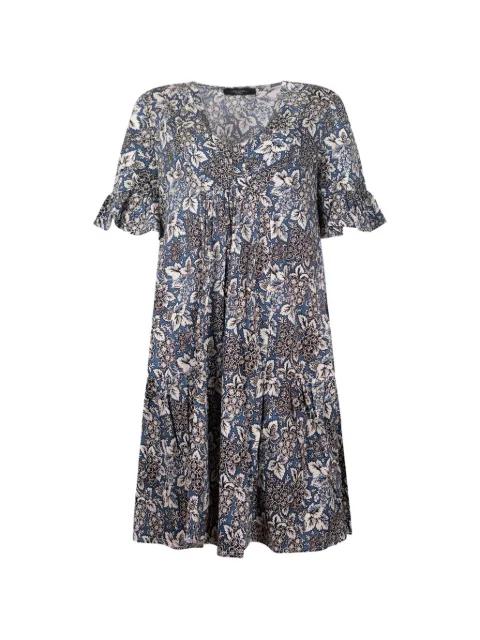 floral-print tiered cotton midi dress by MAX MARA