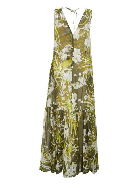 floral-print tiered maxi dress by MAX MARA