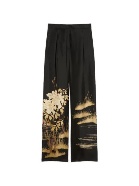 fluid printed silk trousers by MAX MARA