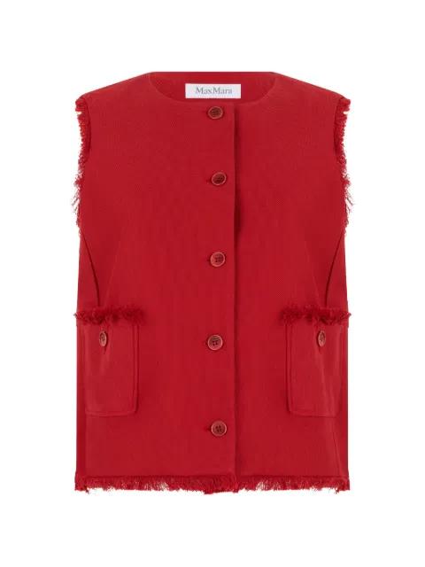 frayed-edge button-up gilet by MAX MARA