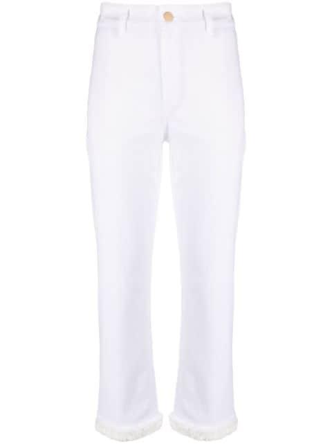 frayed-edge slim-fit trousers by MAX MARA