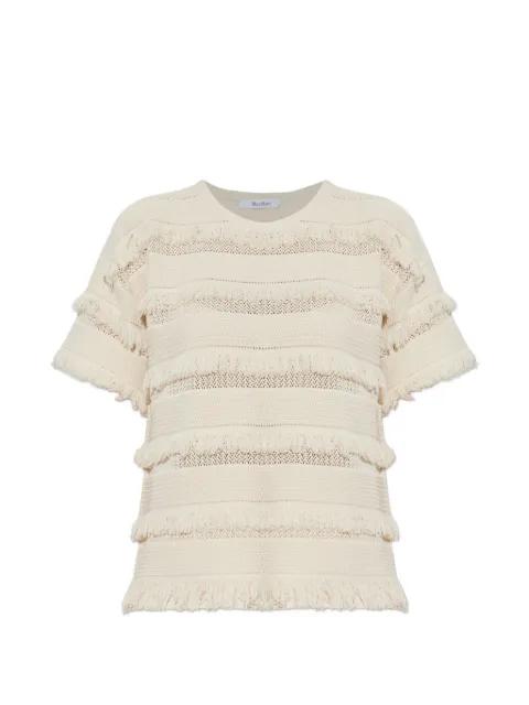 fringed knit top by MAX MARA