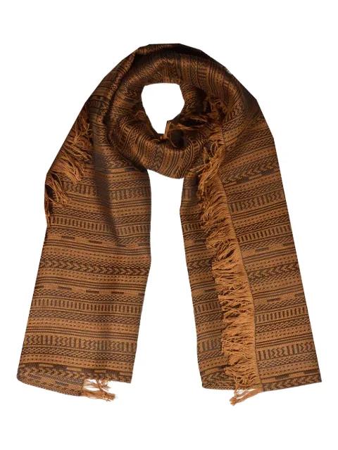 fringed patterned scarf by MAX MARA
