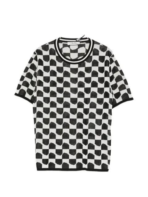 geometric-pattern short-sleeve cotton top by MAX MARA