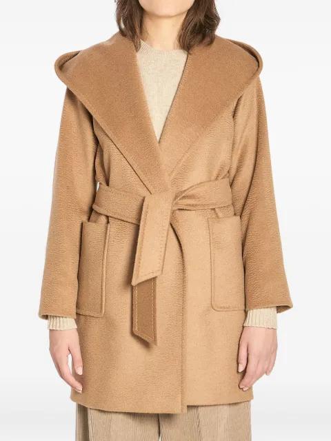 hoodied belted coat by MAX MARA
