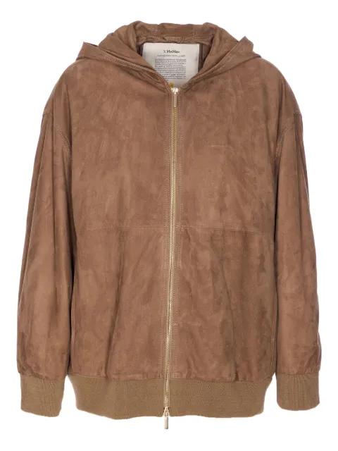 hoodied suede zip jacket by MAX MARA