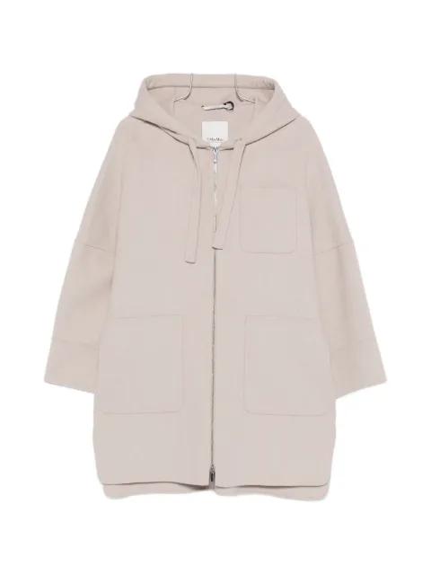 hoodied zip-up coat by MAX MARA