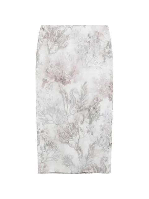 illustrative-print pencil midi skirt by MAX MARA