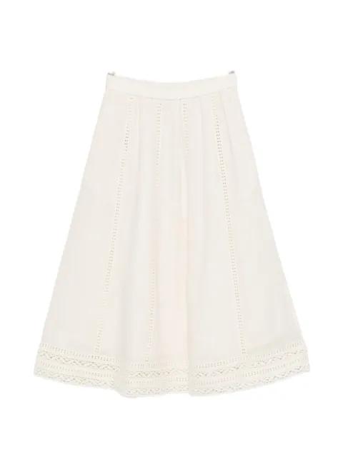 lace-trim midi skirt by MAX MARA