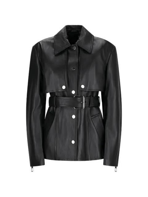 leather belted jacket by MAX MARA