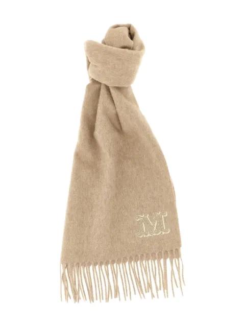 logo-detail fringed stole by MAX MARA