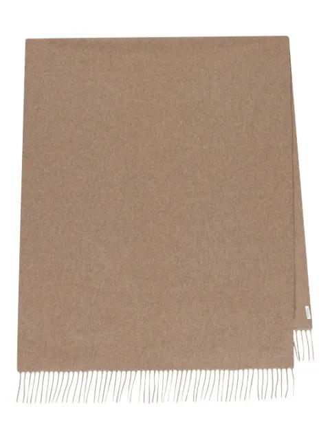 logo-embroidered fringed scarf by MAX MARA