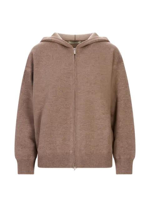 logo-intarsia zip-up hoodie by MAX MARA
