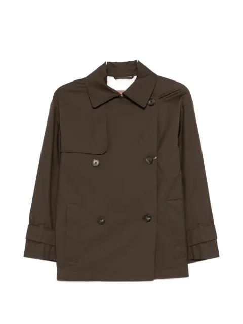 logo-patch double-breasted coat by MAX MARA