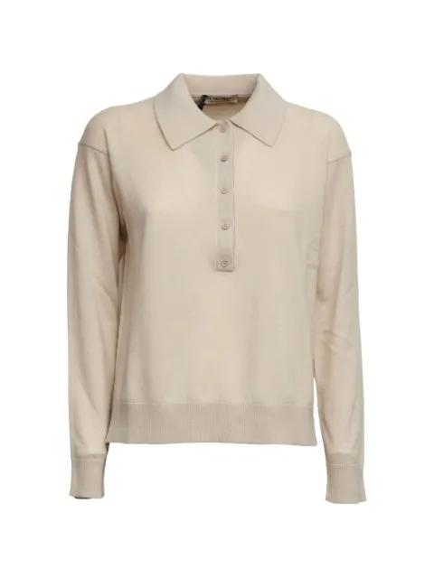 long-sleeve knitted polo top by MAX MARA