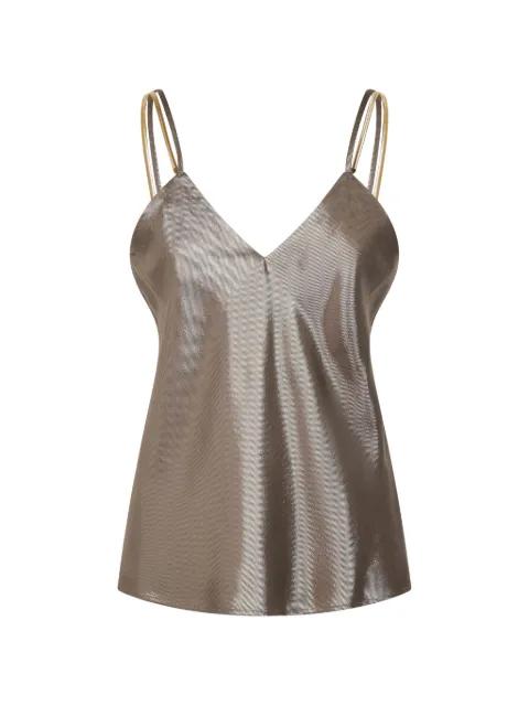 metallic-effect V-neck tank top by MAX MARA