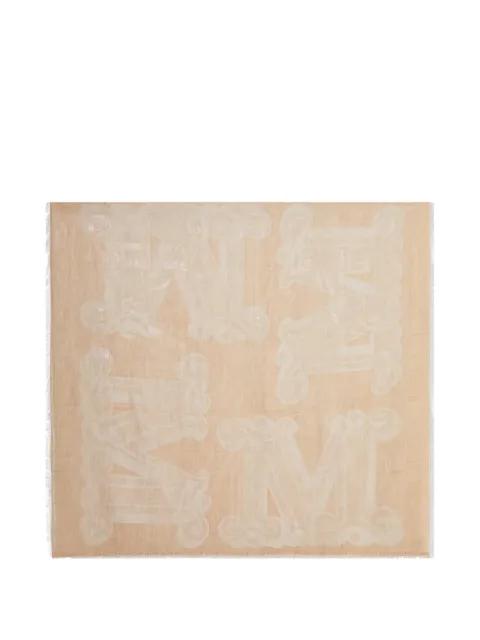 monogram-pattern frayed scarf by MAX MARA