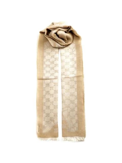 monogram-pattern fringed scarf by MAX MARA