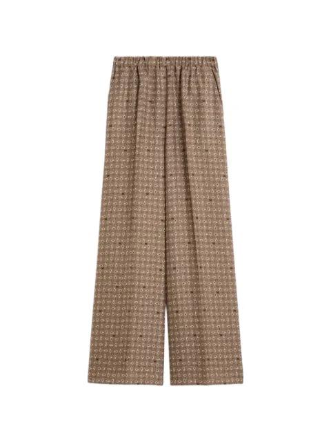 monogram-print silk trousers by MAX MARA