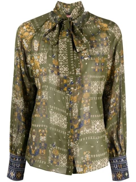 neck tie abstract-print shirt by MAX MARA