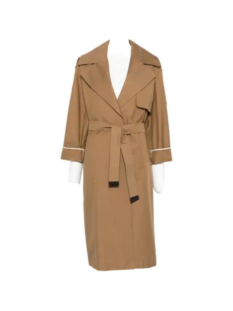 notched-lapel belted trench coat by MAX MARA