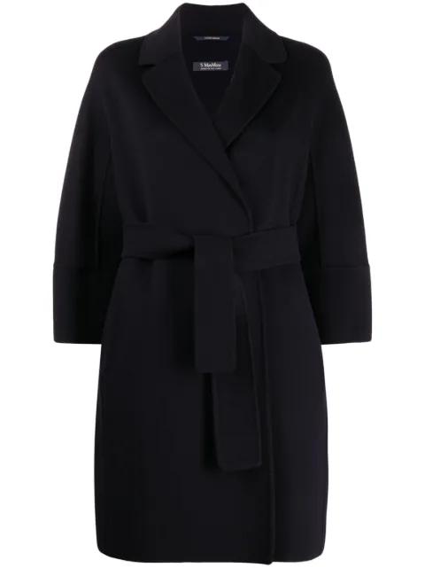notched-lapels single-breasted coat by MAX MARA