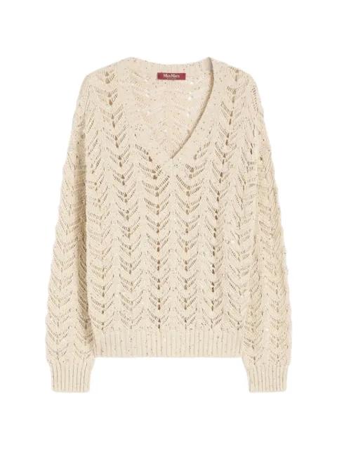 openwork V-neck top by MAX MARA