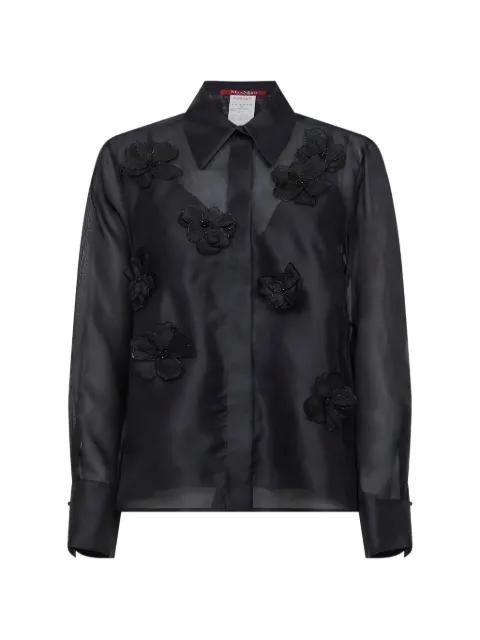 organza flowers beaded shirt by MAX MARA