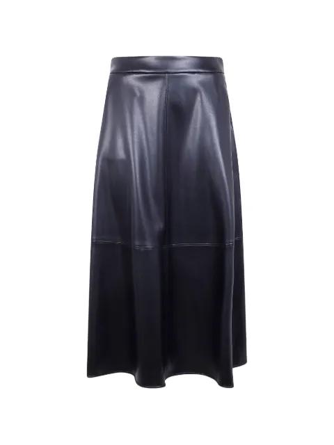 panelled leather A-line skirt by MAX MARA