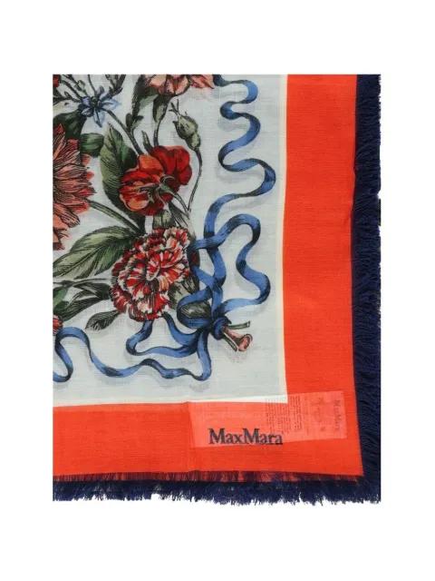 patterned fringed scarf by MAX MARA