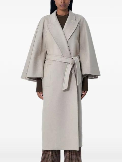 peak-lapels self-tie coat by MAX MARA