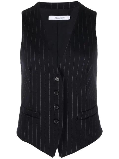 pinstripe button-front sleeveless waistcoat by MAX MARA