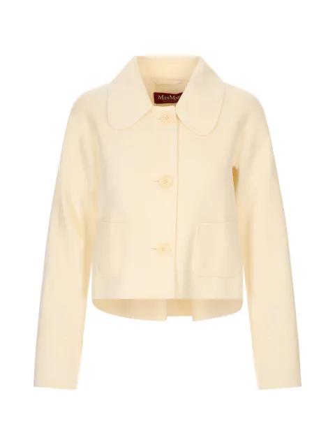 pleat-detail button-front cropped jacket by MAX MARA