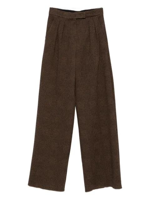 pleated-check trousers by MAX MARA