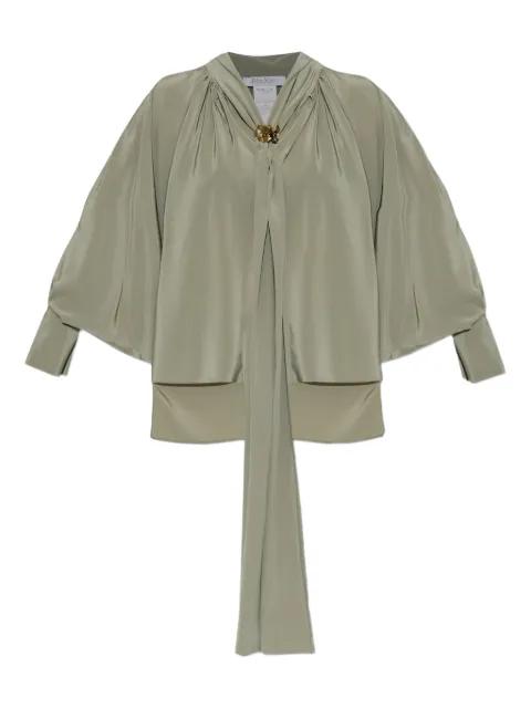 pleated tie-neck blouse by MAX MARA