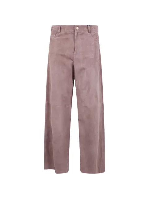 pocketed leather straight trousers by MAX MARA