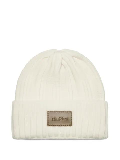 ribbed patch beanie by MAX MARA