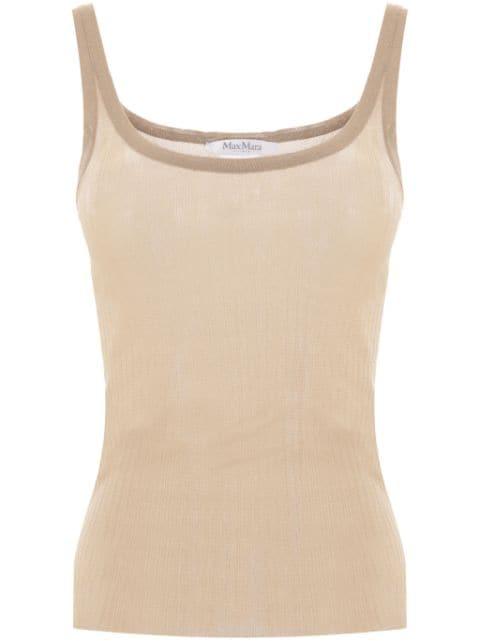 ribbed silk tank top by MAX MARA