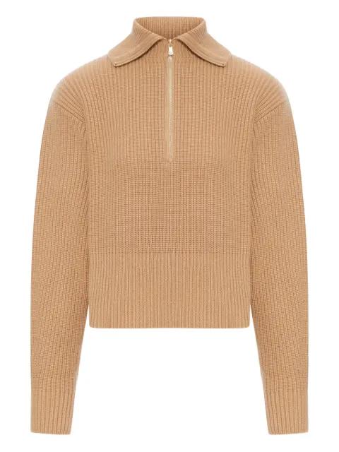 ribbed zip-neck sweater by MAX MARA